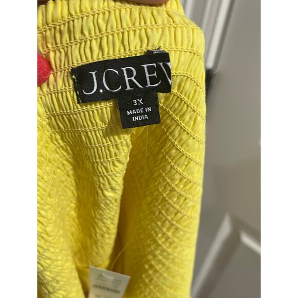 J.Crew Cross-back smocked-waist eyelet top - Yellow - NWT 3X - Picture 5 of 8